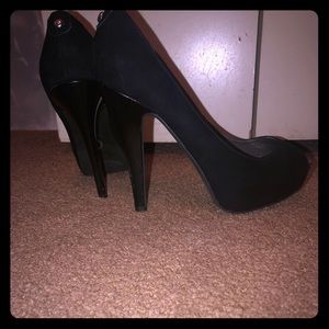 Black Pump Open Toe Heels